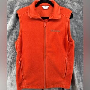Columbia Benton Springs Orange Fleece Zip Up Vest Size Small